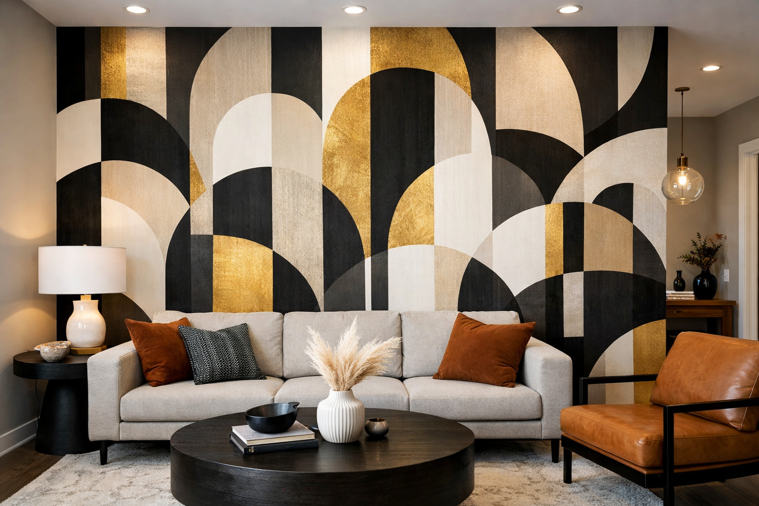 Accent Wall Installation by Grapeson Wilson CPA in Houston